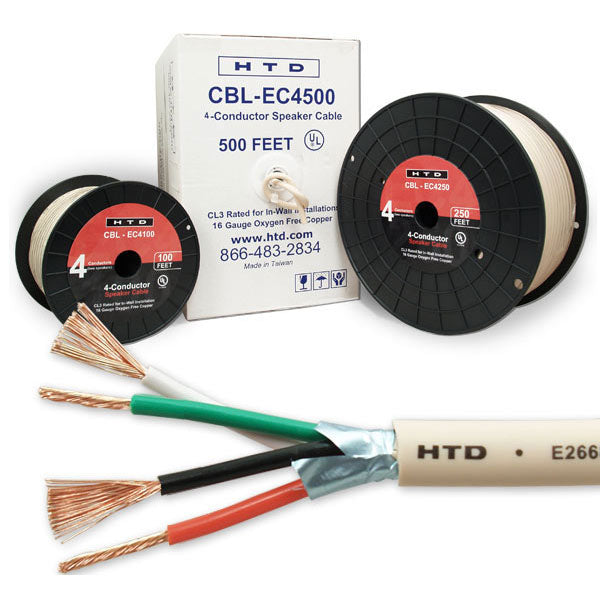 16 Gauge 4-Conductor Behind-the-Wall Speaker Cable