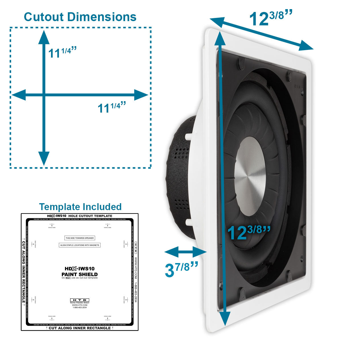 HDX In-Wall Powered Subwoofer