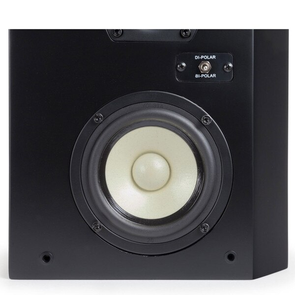 Level Two Bipole/Dipole surround speakers - close-up of switch and driver