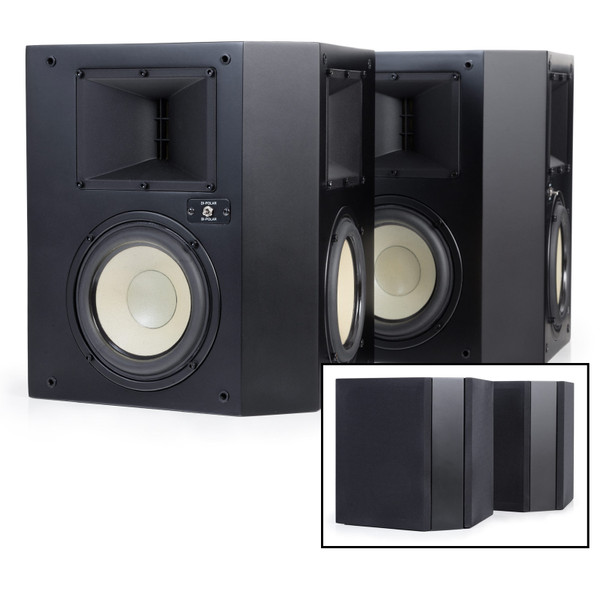 Level Three Surround Speakers with and without grilles