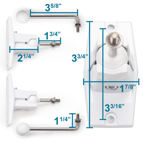 Speaker bracket dimensions of on-wall speaker brackets