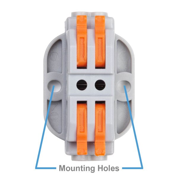 2-IN 2-OUT SNAP LEVER CABLE CONNECTOR - Mounting holes