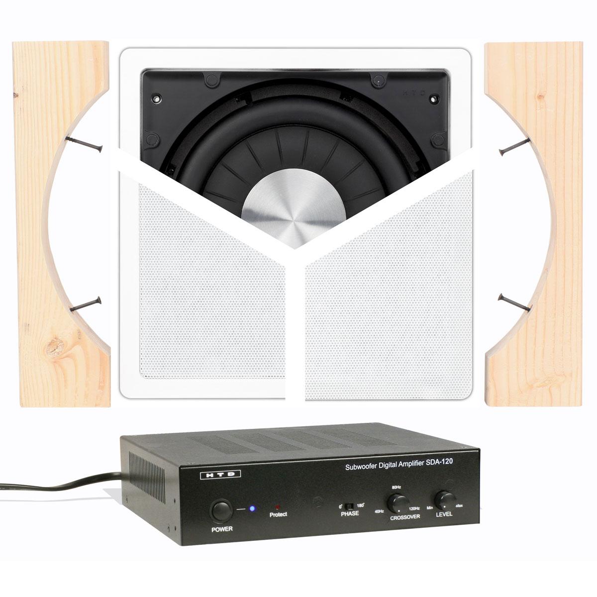 In wall shop powered subwoofer