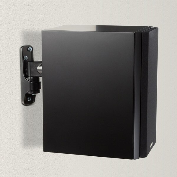 Level Two Bookshelf Cabinet Speaker - black - mounted to wall using a BR-TPR Wall bracket