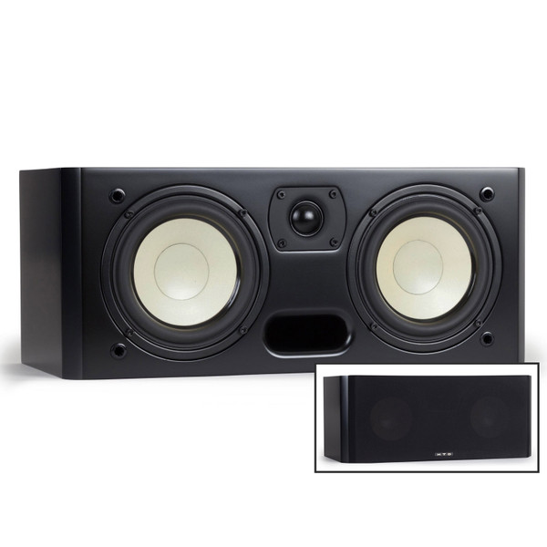 Level Two Center Channel Speaker - Black - With and Without Grille