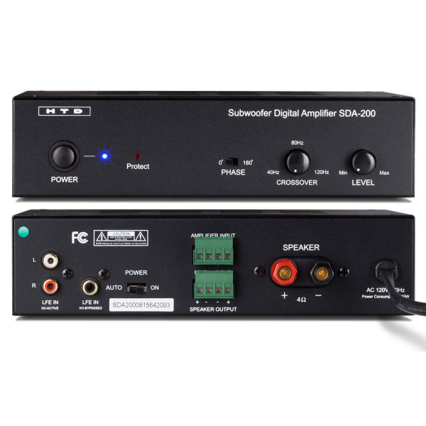 SDA-200 Digital Subwoofer Amplifier - front and back