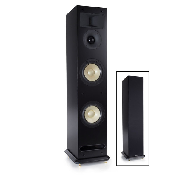 Level Three Tower Speaker - Black - With and without grille