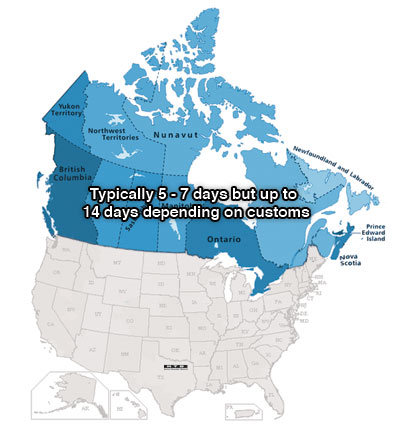 Canadian Shipping Map